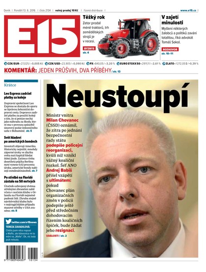 E-magazín E15 13.6.2016 - Czech Media Invest