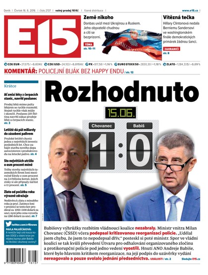 E-magazín E15 16.6.2016 - Czech Media Invest