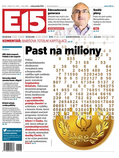 E-magazín E15 17.6.2016 - Czech Media Invest