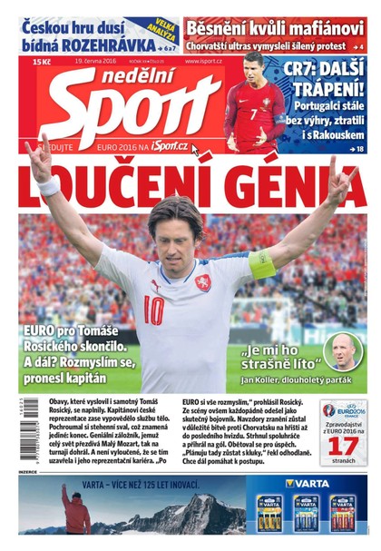 E-magazín Nedělní Sport - 19.6.2016 - CZECH NEWS CENTER a. s.