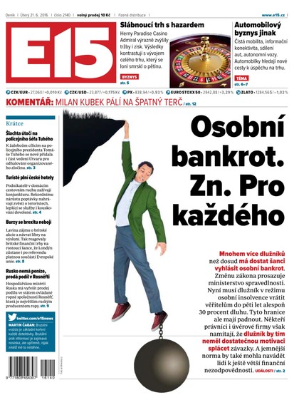 E-magazín E15 21.6.2016 - Czech Media Invest