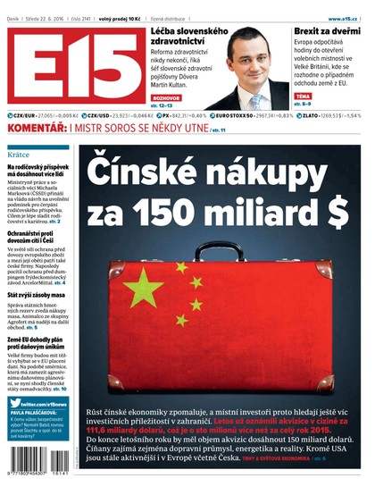 E-magazín E15 22.6.2016 - Czech Media Invest