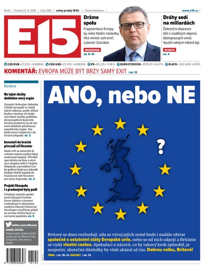 E-magazín E15 23.6.2016 - Czech Media Invest