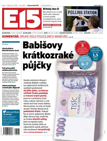 E-magazín E15 24.6.2016 - Czech Media Invest