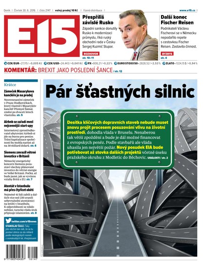 E-magazín E15 30.6.2016 - Czech Media Invest