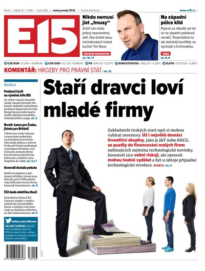 E-magazín E15 15.7.2016 - Czech Media Invest