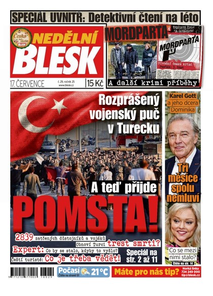 E-magazín Nedělní Blesk - 17.7.2016 - CZECH NEWS CENTER a. s.