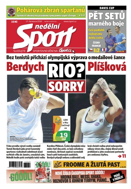 E-magazín Nedělní Sport - 17.7.2016 - CZECH NEWS CENTER a. s.