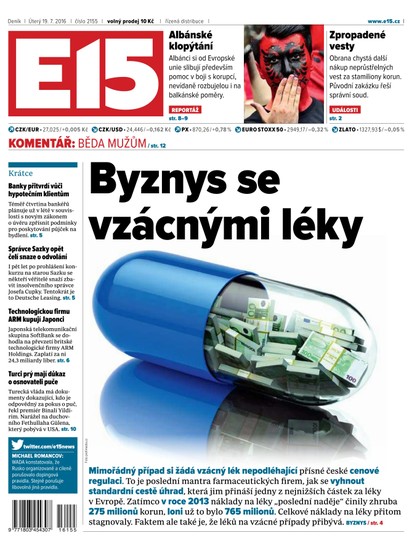 E-magazín E15 19.7.2016 - Czech Media Invest