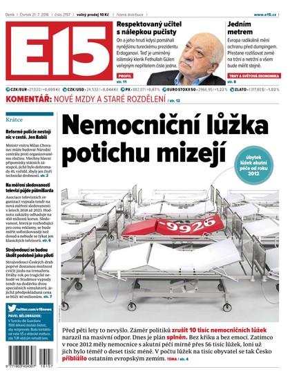 E-magazín E15 21.7.2016 - Czech Media Invest