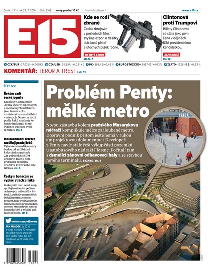 E-magazín E15 28.7.2016 - Czech Media Invest