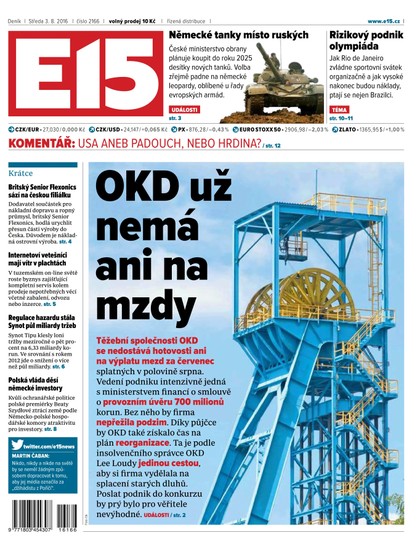 E-magazín E15 3.8.2016 - Czech Media Invest