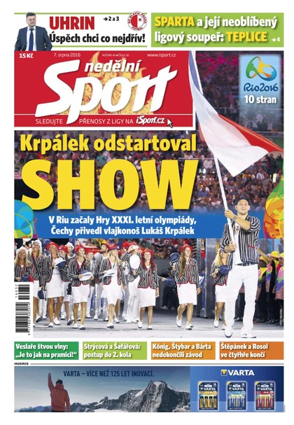 E-magazín Nedělní Sport - 7.8.2016 - CZECH NEWS CENTER a. s.