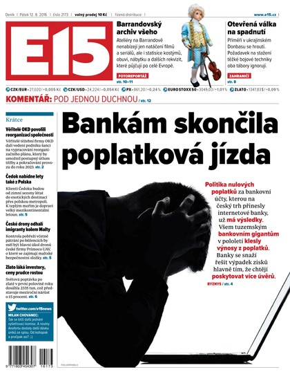 E-magazín E15 12.8.2016 - Czech Media Invest