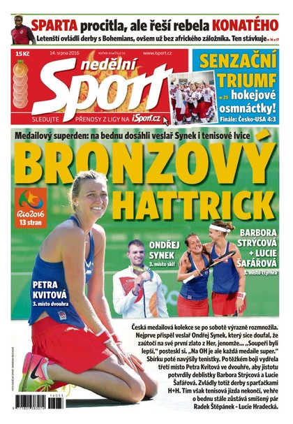 E-magazín Nedělní Sport - 14.8.2016 - CZECH NEWS CENTER a. s.