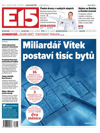 E-magazín E15 16.8.2016 - Czech Media Invest