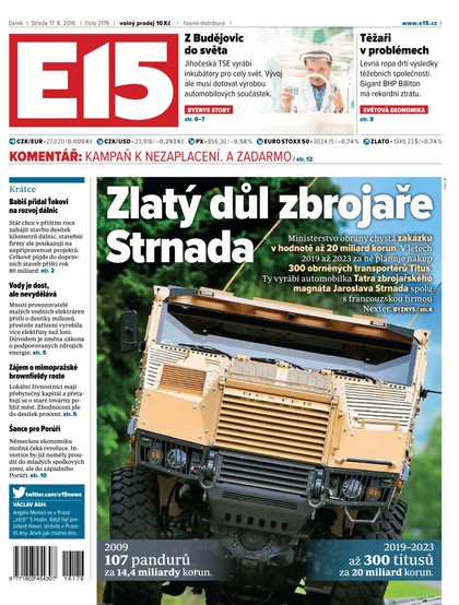 E-magazín E15 17.8.2016 - Czech Media Invest