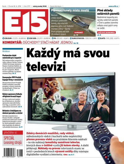 E-magazín E15 18.8.2016 - Czech Media Invest