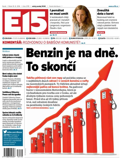 E-magazín E15 19.8.2016 - Czech Media Invest