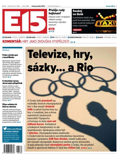 E-magazín E15 23.8.2016 - Czech Media Invest