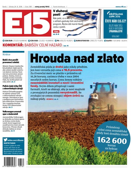 E-magazín E15 24.8.2016 - Czech Media Invest