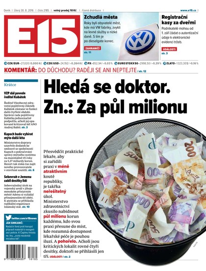 E-magazín E15 30.8.2016 - Czech Media Invest