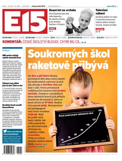 E-magazín E15 1.9.2016 - Czech Media Invest