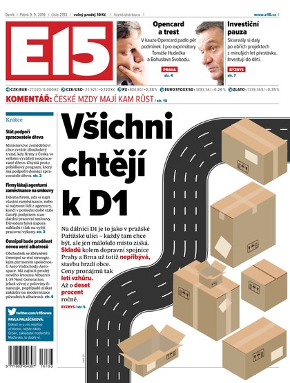 E-magazín E15 9.9.2016 - Czech Media Invest