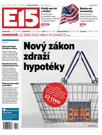 E-magazín E15 14.9.2016 - Czech Media Invest