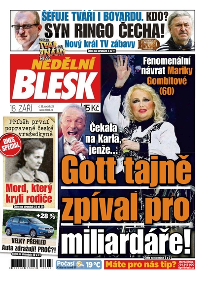E-magazín Nedělní Blesk - 18.9.2016 - CZECH NEWS CENTER a. s.