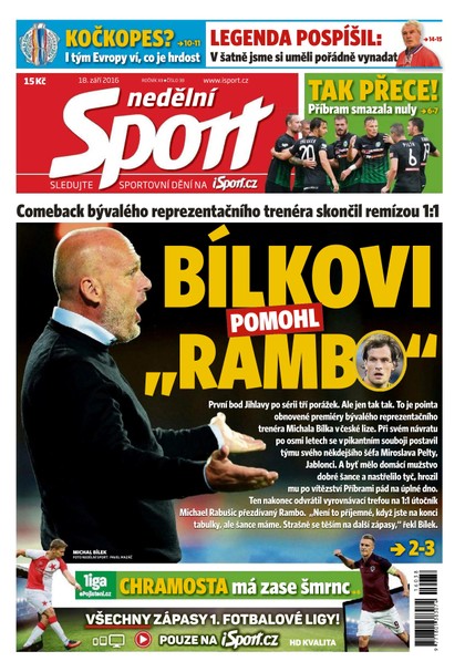 E-magazín Nedělní Sport - 18.9.2016 - CZECH NEWS CENTER a. s.