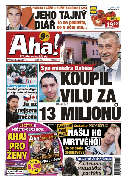 E-magazín AHA! - 19.9.2016 - CZECH NEWS CENTER a. s.