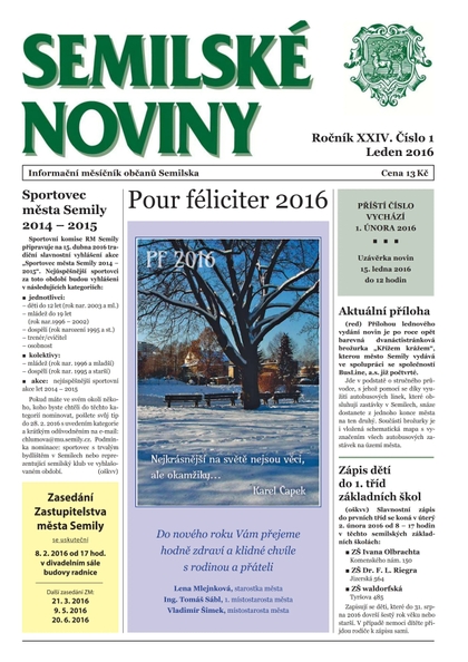 E-magazín Semilské Noviny - 1/2016 - Město Semily