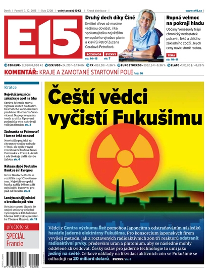 E-magazín E15 3.10.2016 - Czech Media Invest