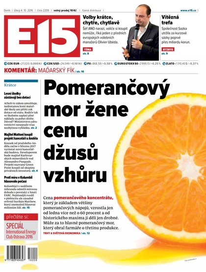 E-magazín E15 4.10.2016 - Czech Media Invest