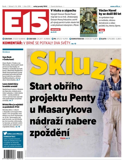 E-magazín E15 5.10.2016 - Czech Media Invest