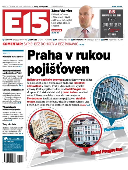 E-magazín E15 6.10.2016 - Czech Media Invest
