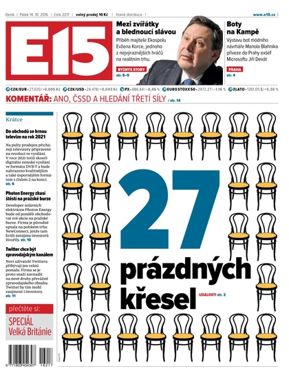 E-magazín E15 14.10.2016 - Czech Media Invest
