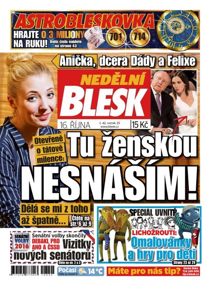 E-magazín Nedělní Blesk - 16.10.2016 - CZECH NEWS CENTER a. s.