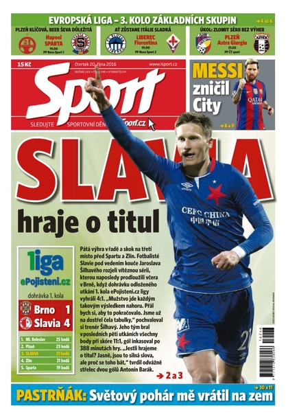 E-magazín Sport - 20.10.2016 - CZECH NEWS CENTER a. s.