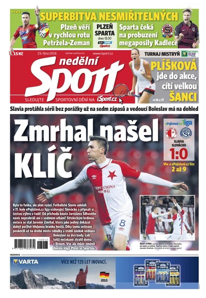 E-magazín Nedělní Sport - 23.10.2016 - CZECH NEWS CENTER a. s.