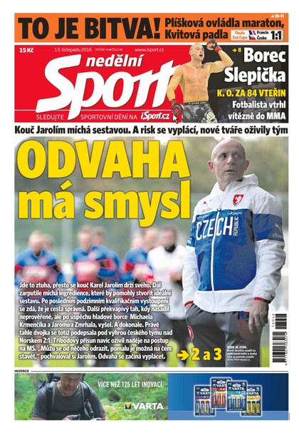 E-magazín Nedělní Sport - 13.11.2016 - CZECH NEWS CENTER a. s.