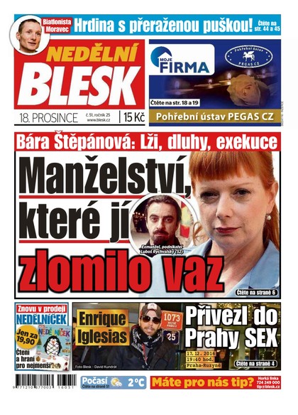 E-magazín Nedělní Blesk - 18.12.2016 - CZECH NEWS CENTER a. s.