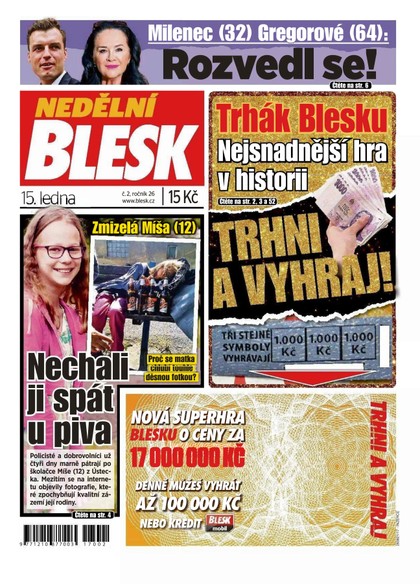 E-magazín Nedělní Blesk - 15.1.2017 - CZECH NEWS CENTER a. s.