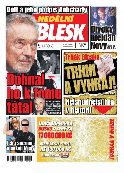 E-magazín Nedělní Blesk - 5.2.2017 - CZECH NEWS CENTER a. s.