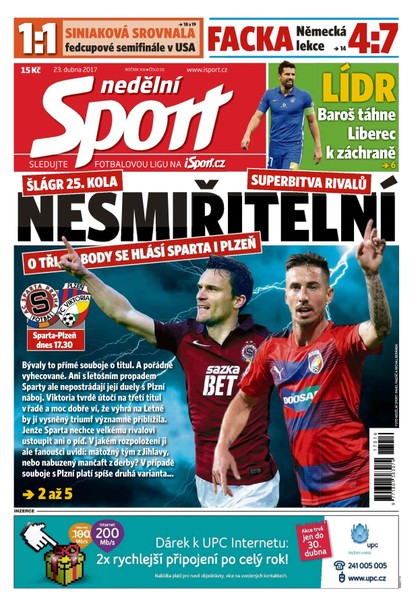 E-magazín Nedělní Sport - 23.4.2017 - CZECH NEWS CENTER a. s.