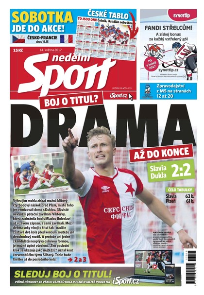 E-magazín Nedělní Sport - 14.5.2017 - CZECH NEWS CENTER a. s.