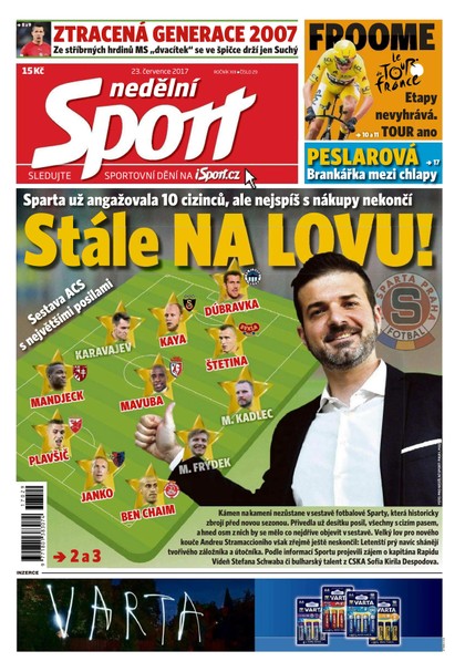 E-magazín Nedělní Sport - 23.7.2017 - CZECH NEWS CENTER a. s.