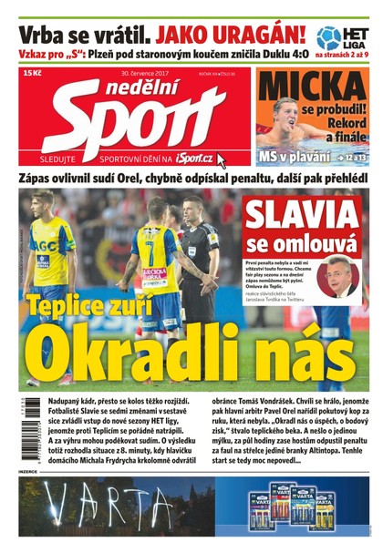 E-magazín Nedělní Sport - 30.7.2017 - CZECH NEWS CENTER a. s.