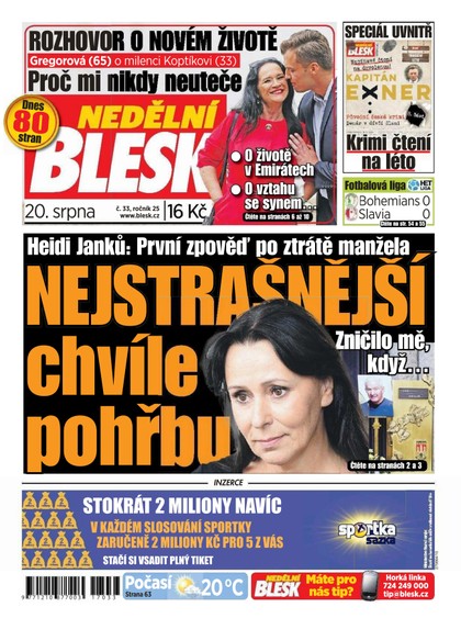 E-magazín Nedělní Blesk - 20.8.2017 - CZECH NEWS CENTER a. s.